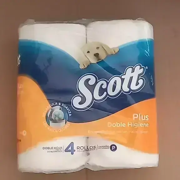 Papel Higiénico Scott plus doble higiene de 4 rollos  