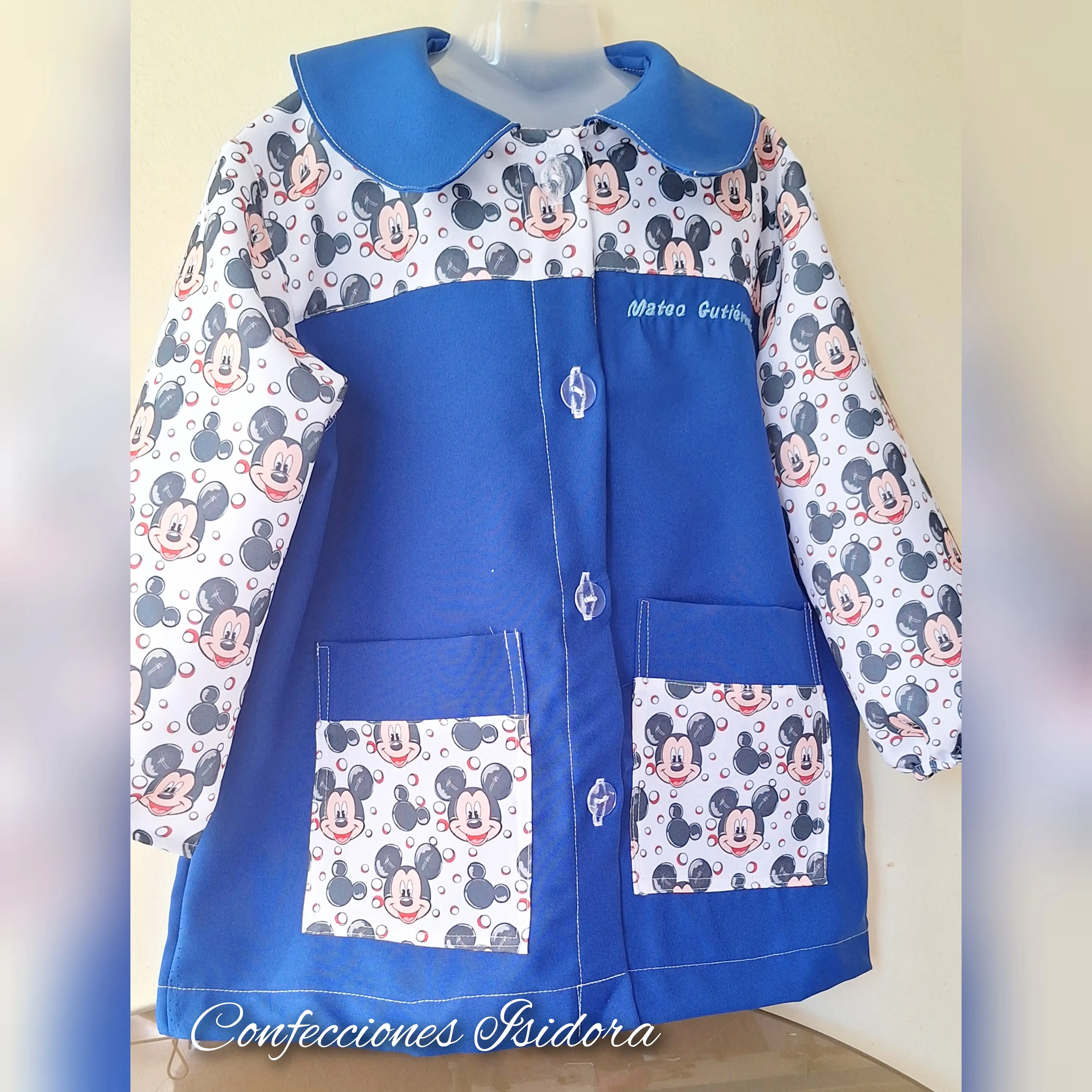 Delantal mickey azul rey 
