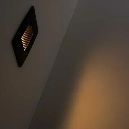 LUMINARIA LED GRADA/PARED NEGRO 3W IP65 4