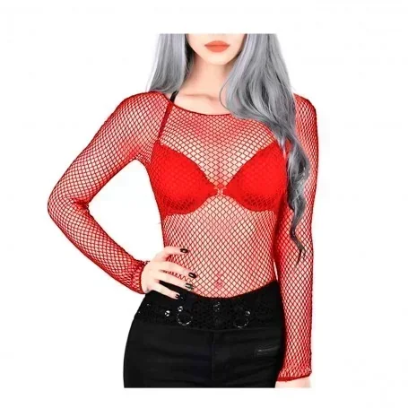 Camiseta de Red Manga Larga Roja Pasionel