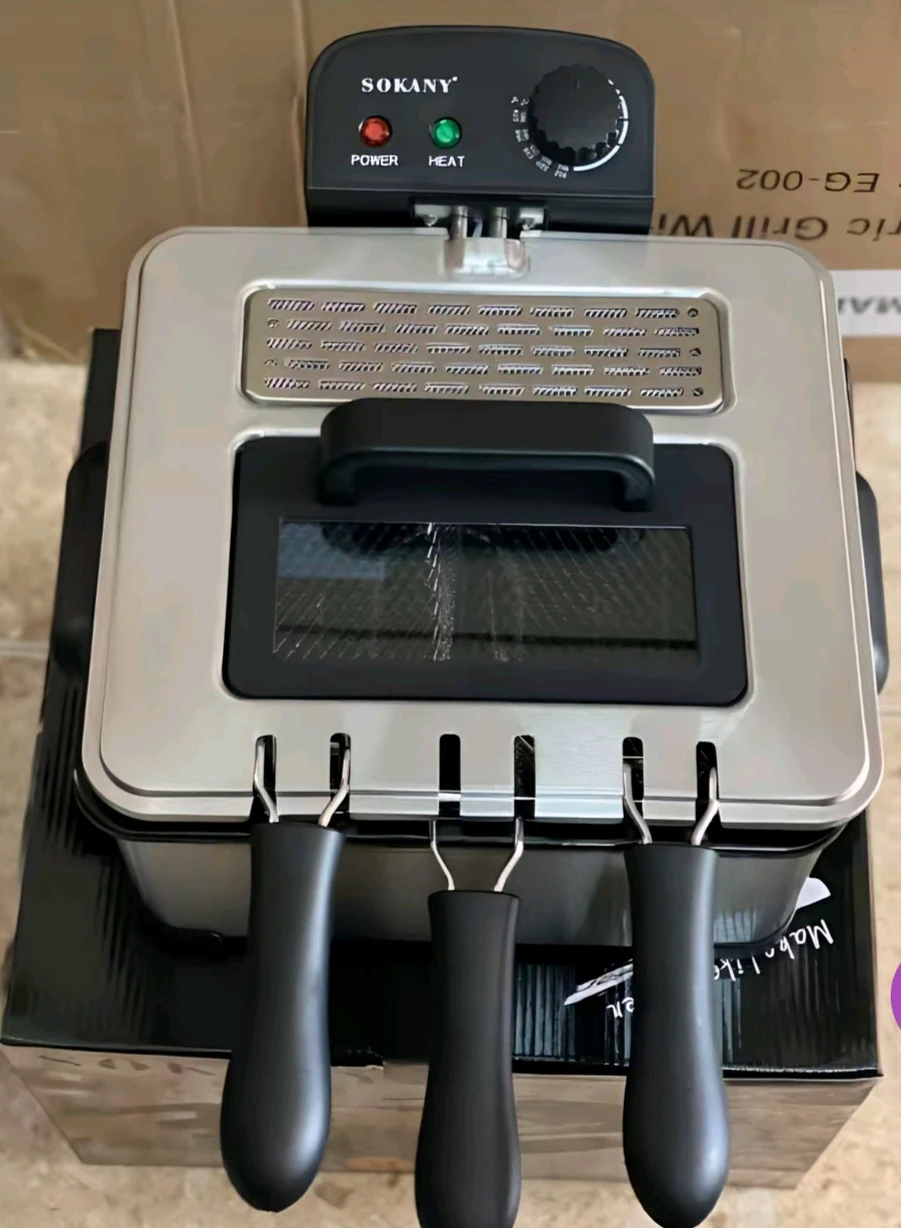 FREIDORA ELECTRICA  PROFESIONAL DOBLÉ DE ACERO INOXIDABLE  2