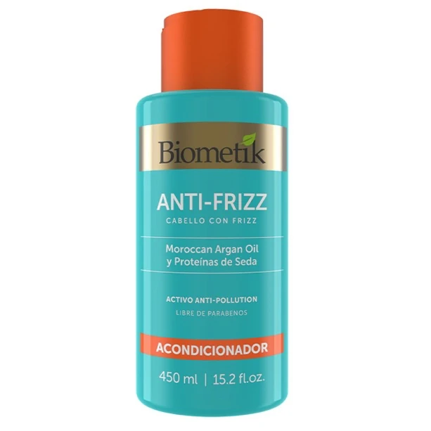 Acondicionador Biometík Anti-Frizz moroccan argán oil y proteínas de seda 