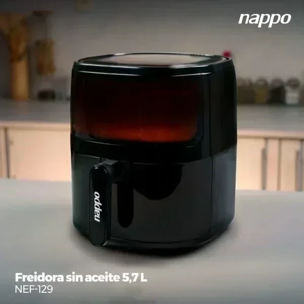 Freidora Digital Sin Aceite Nappo Vision 5,7 Litros BLANCO O NEGRO
