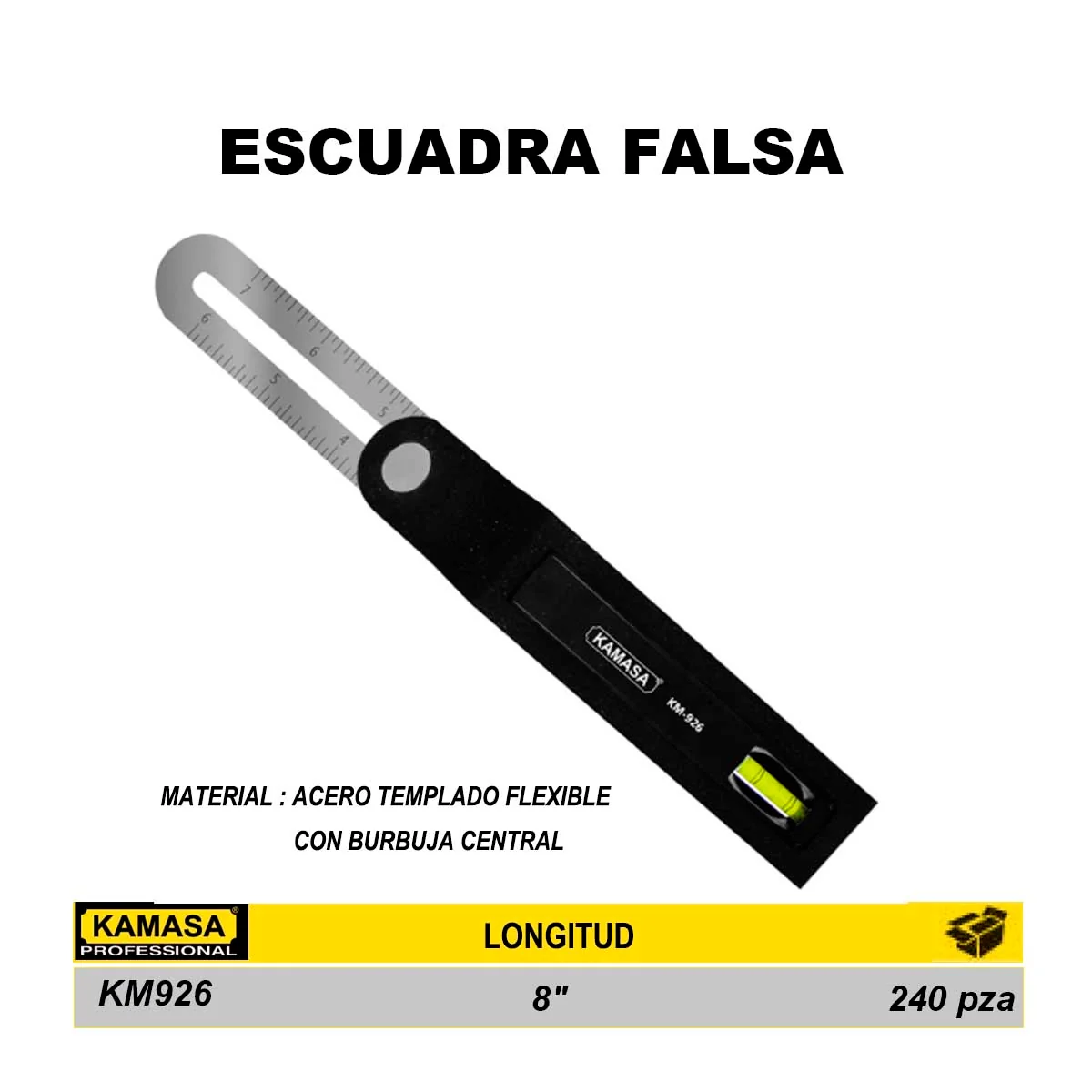 ESCUADRA FALSA INOX. KM 8"
