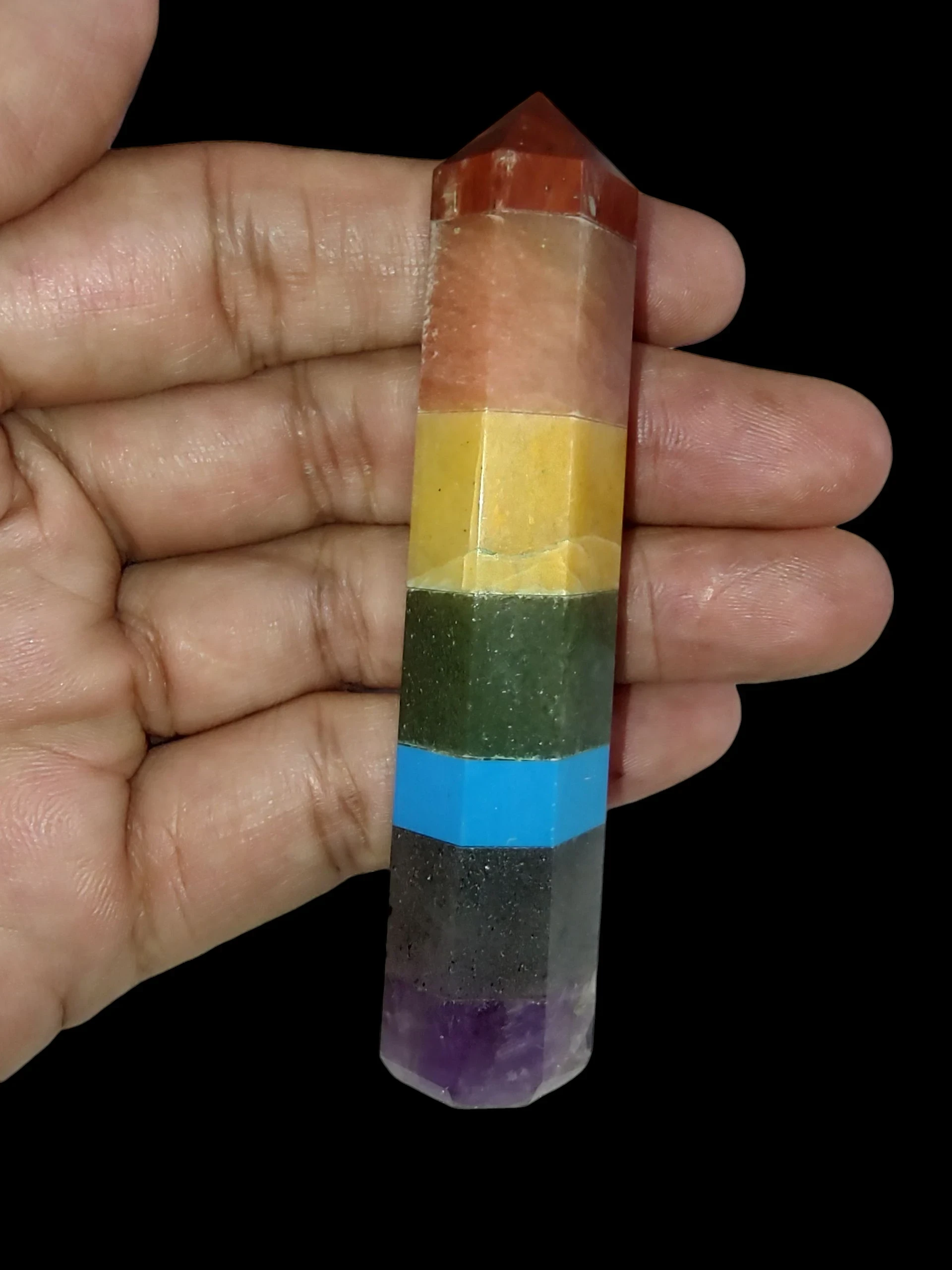 Obelisco de 7 chakras de 86 mm