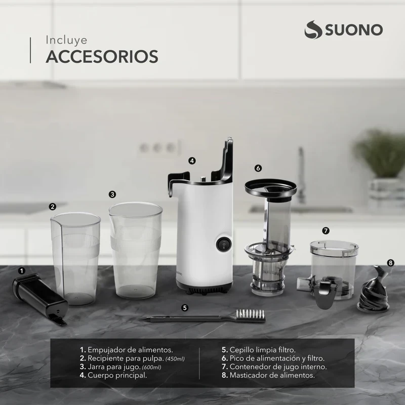 JUGUERA DE EXTRACCION LENTA VERTICAL MINI SUONO 4