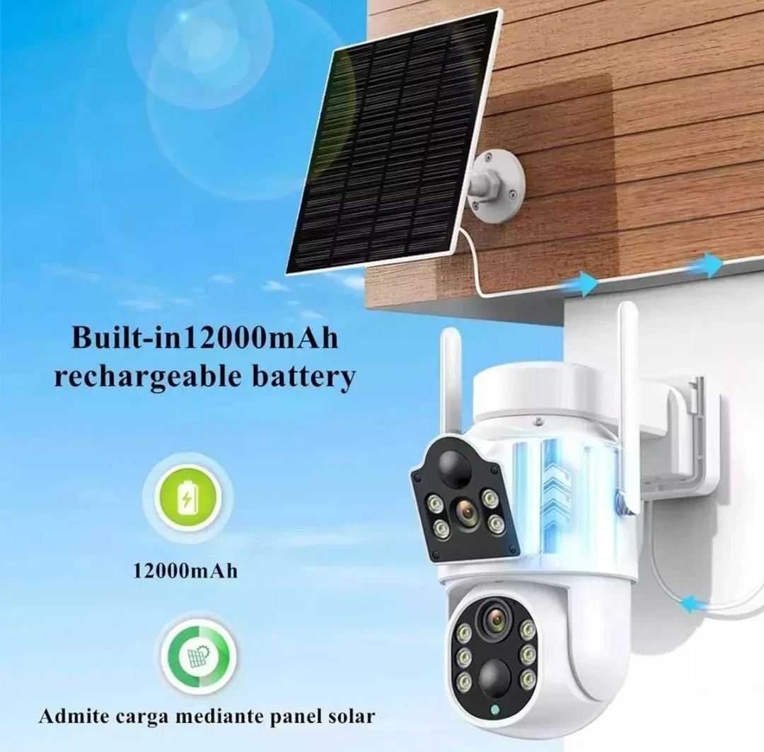 CÁMARA SOLAR EXTERIOR 360° DOBLE LENTE 4