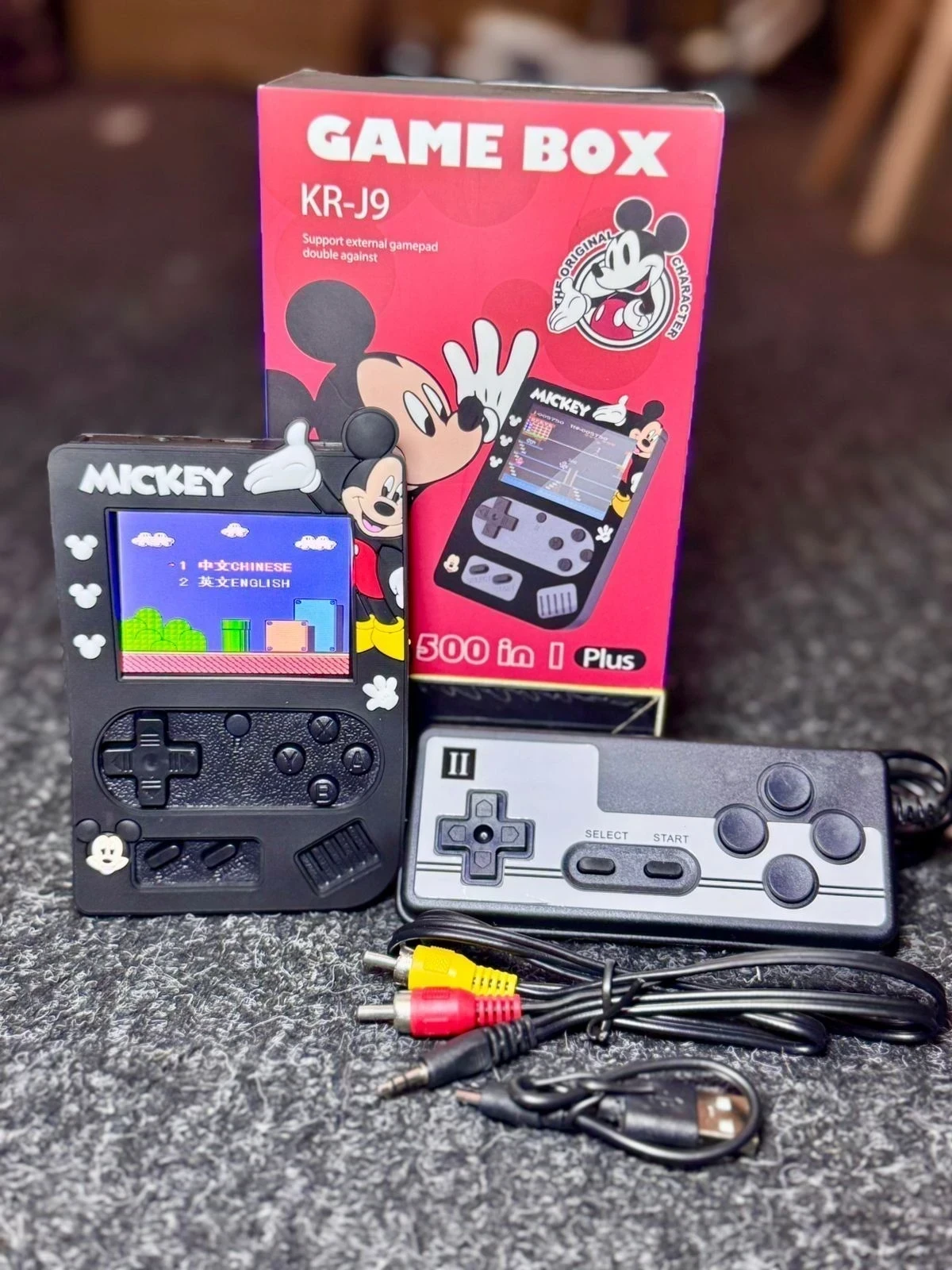 CONSOLA RETRO NINTENDO 500 JUEGOS EN 1 - INCLUYE CONTROL, CARGADOR Y CABLE  5