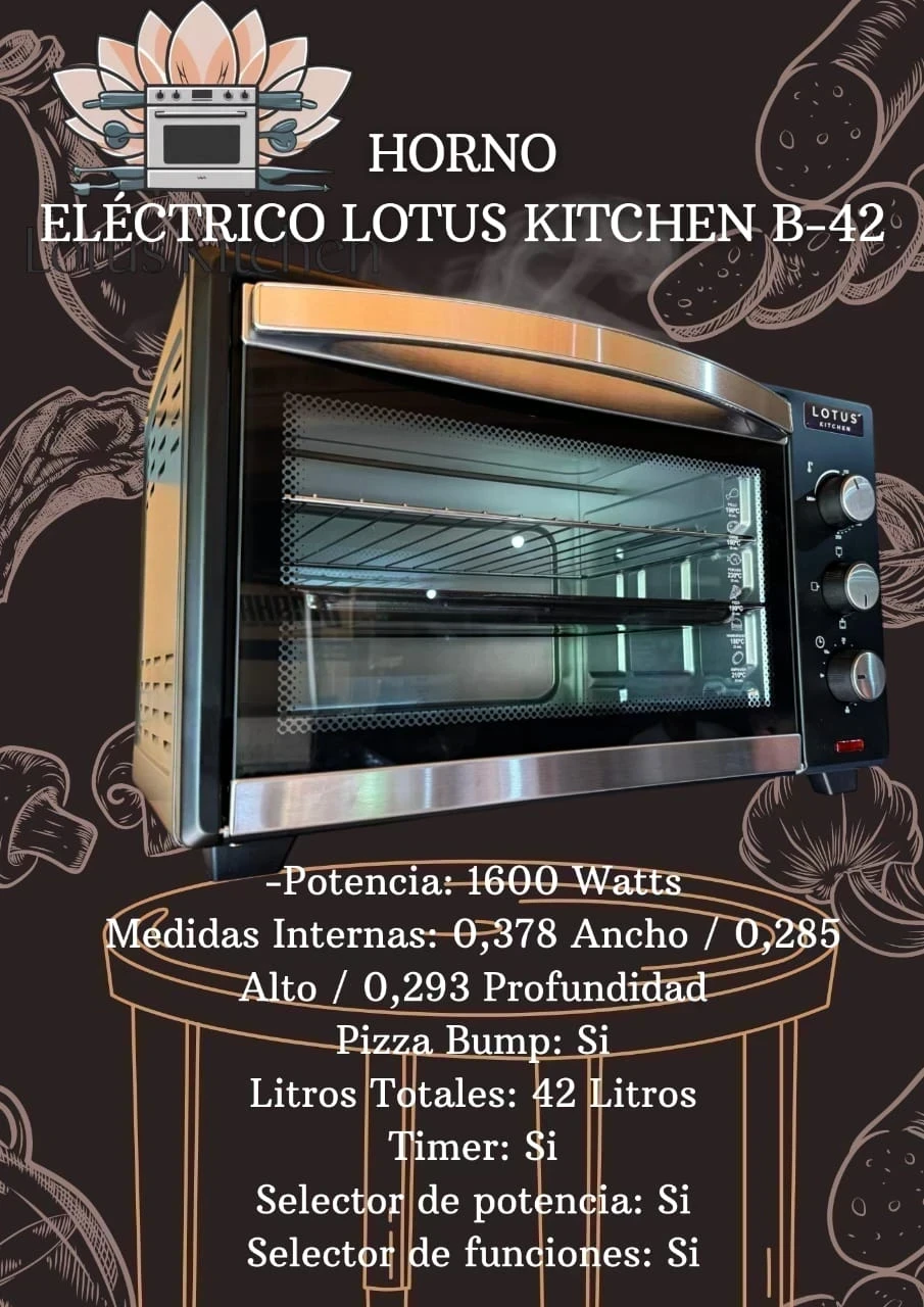 HORNO ELÉCTRICO LOTUS 42L 1600W