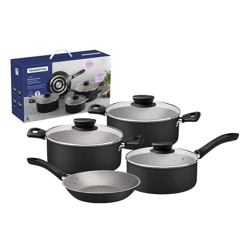 Bateria de Cocina 7 Pzas 𝙏𝙍𝘼𝙈𝙊𝙉𝙏𝙄𝙉𝘼