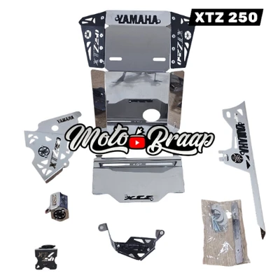 XTZ 250 COMBO NAVIDEÑO ACERO INOXIDABLE x 7 UNIDADES ( P. Freno delantero )P. Freno trasero, pechera, p. Piñón, p. Mordaza trasera, p. Placa, p. Cadena
