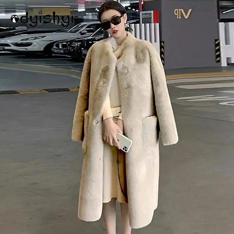 Abrigo de piel artificial estilo coreano