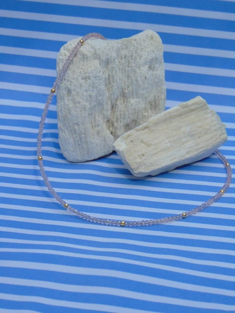 CHOKER ACERO DOR MURANO ROSA PASTEL 2