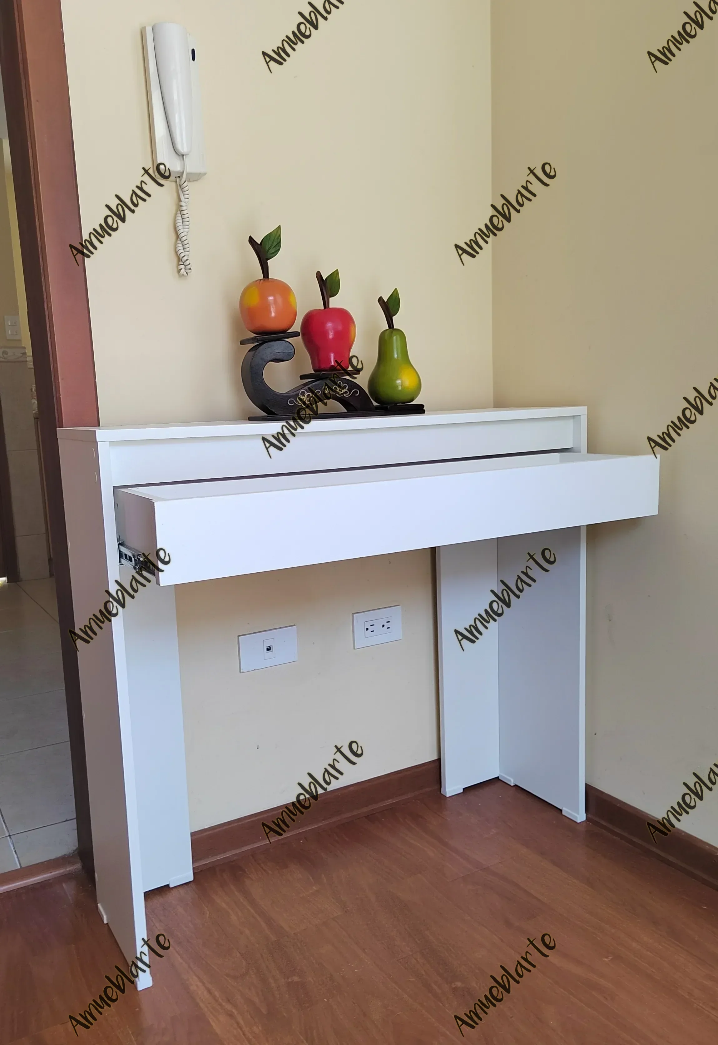 Recibidor blanco con cajón  5