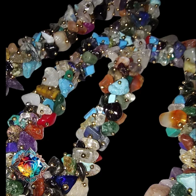 Esplendido collar de piedras semipreciosas mixtas 6