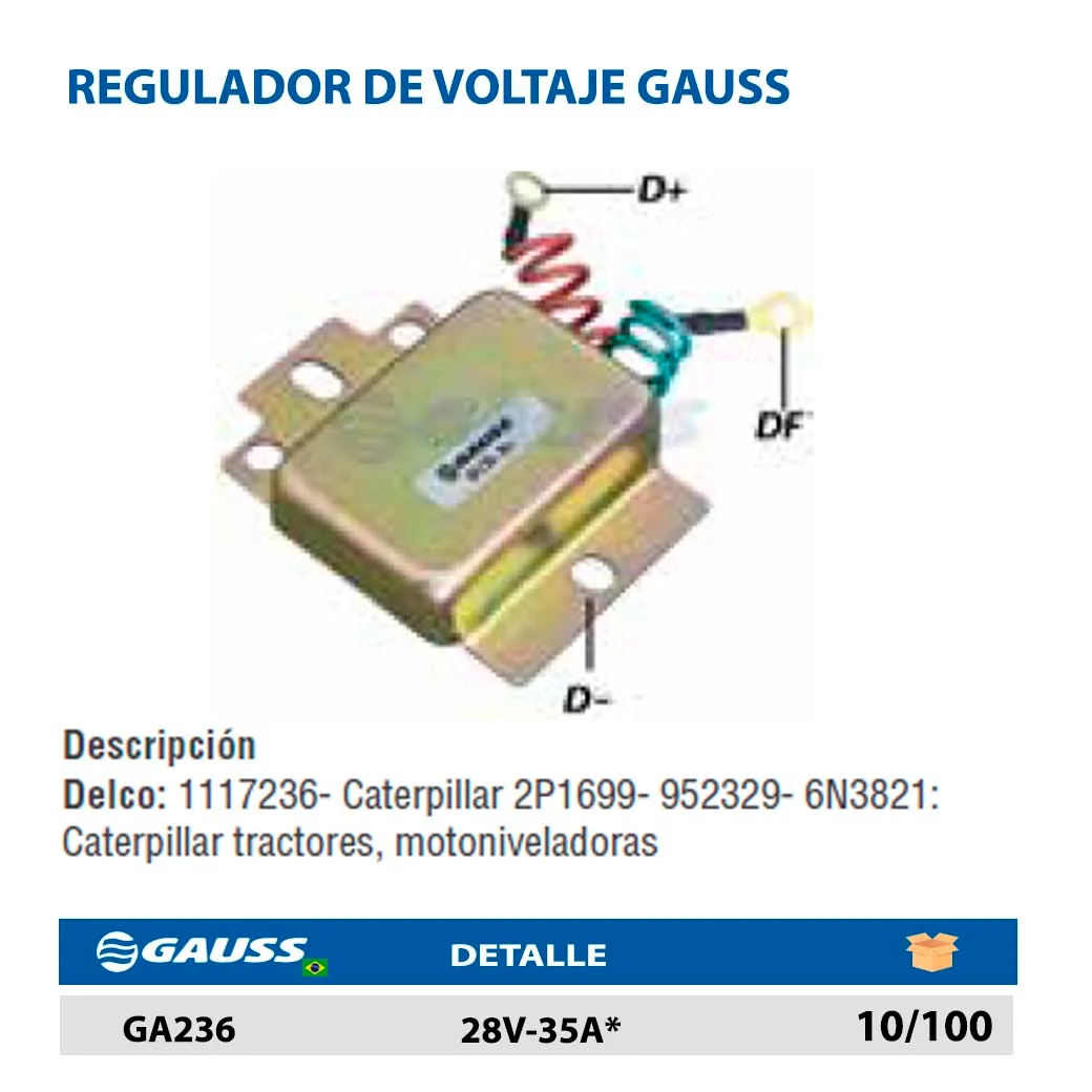 REGULADOR DE VOLTAJE GAUSS 28V-35A*