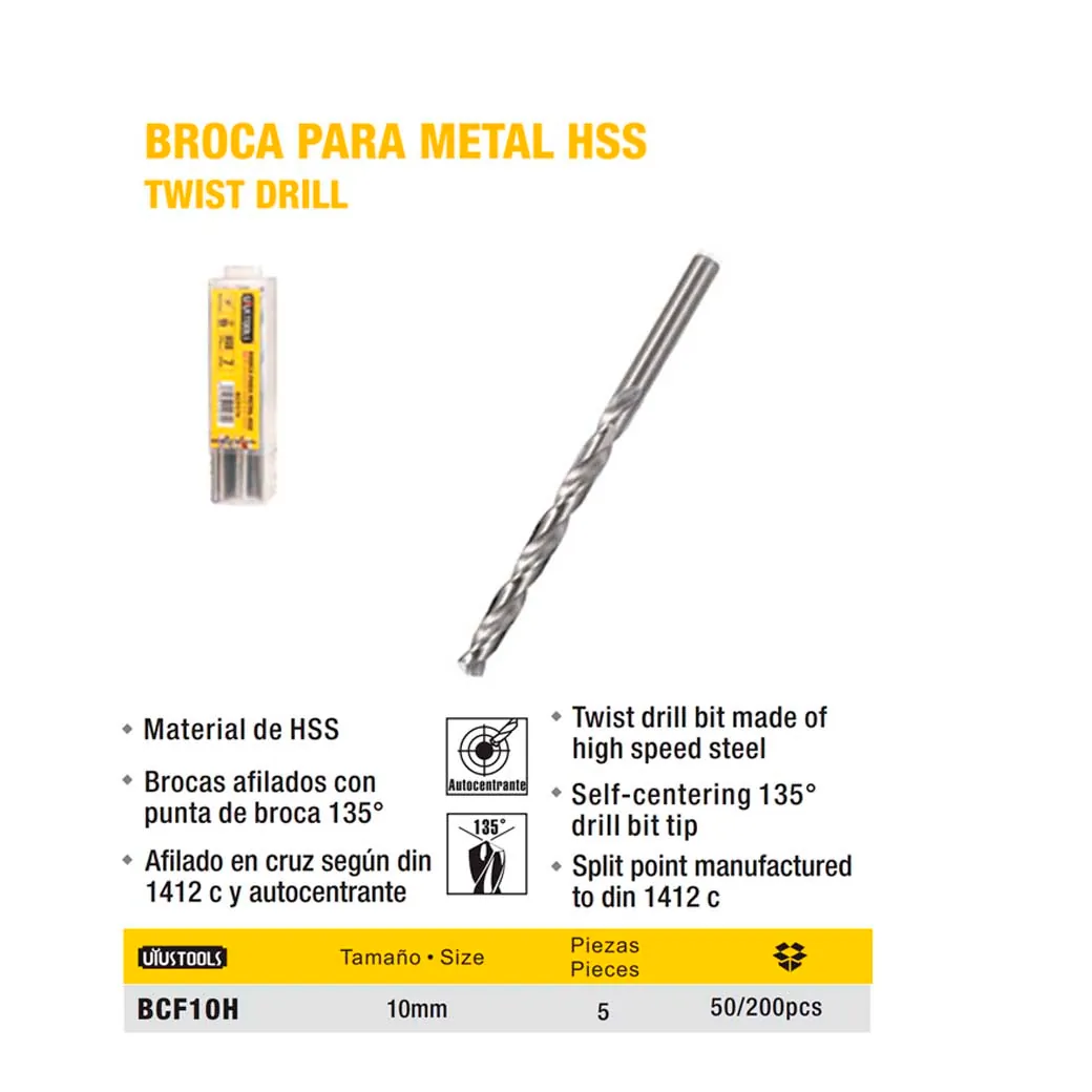 BROCA METAL HSS UYUST 10 MM
