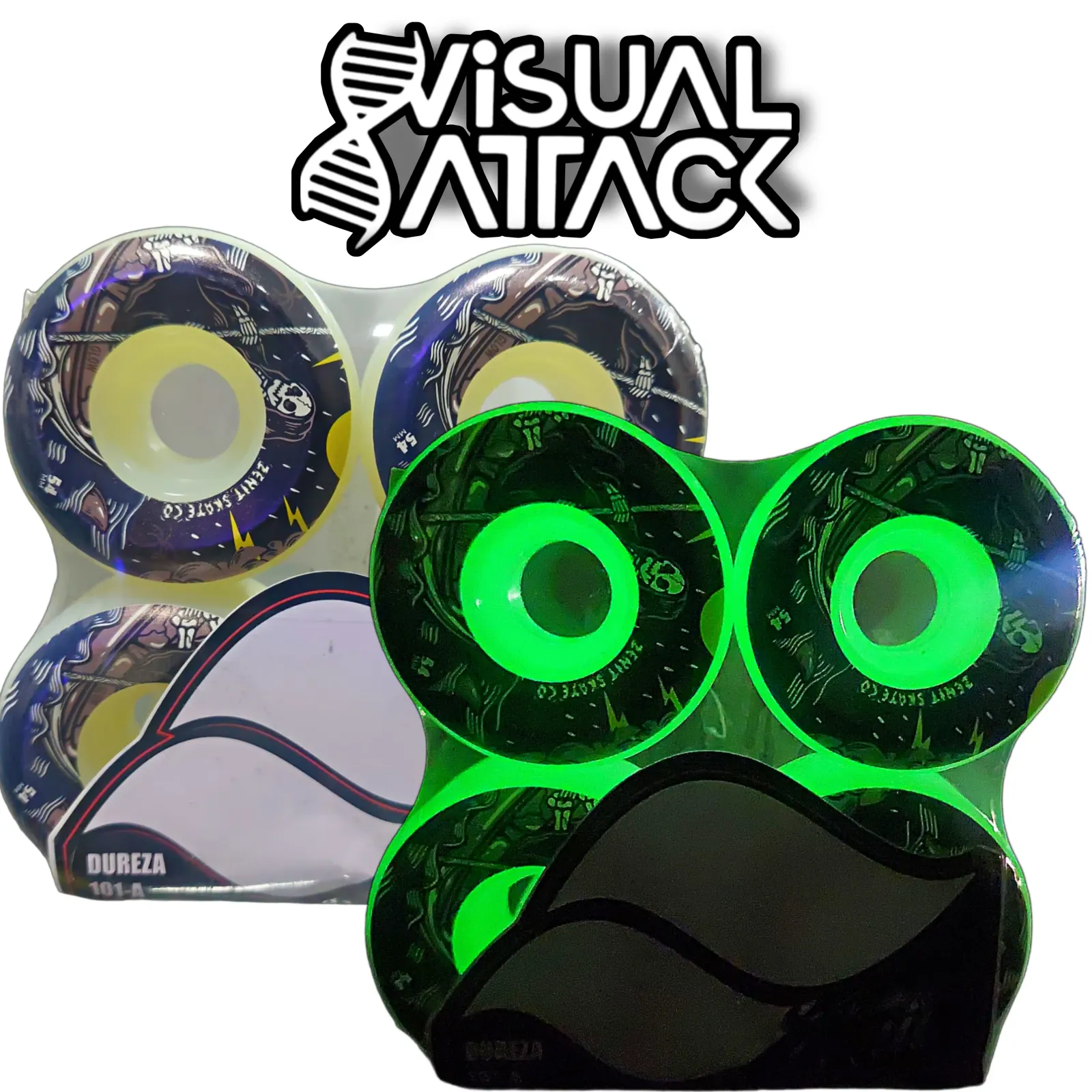 Ruedas Zenit Skull Brillan en la oscuridad 