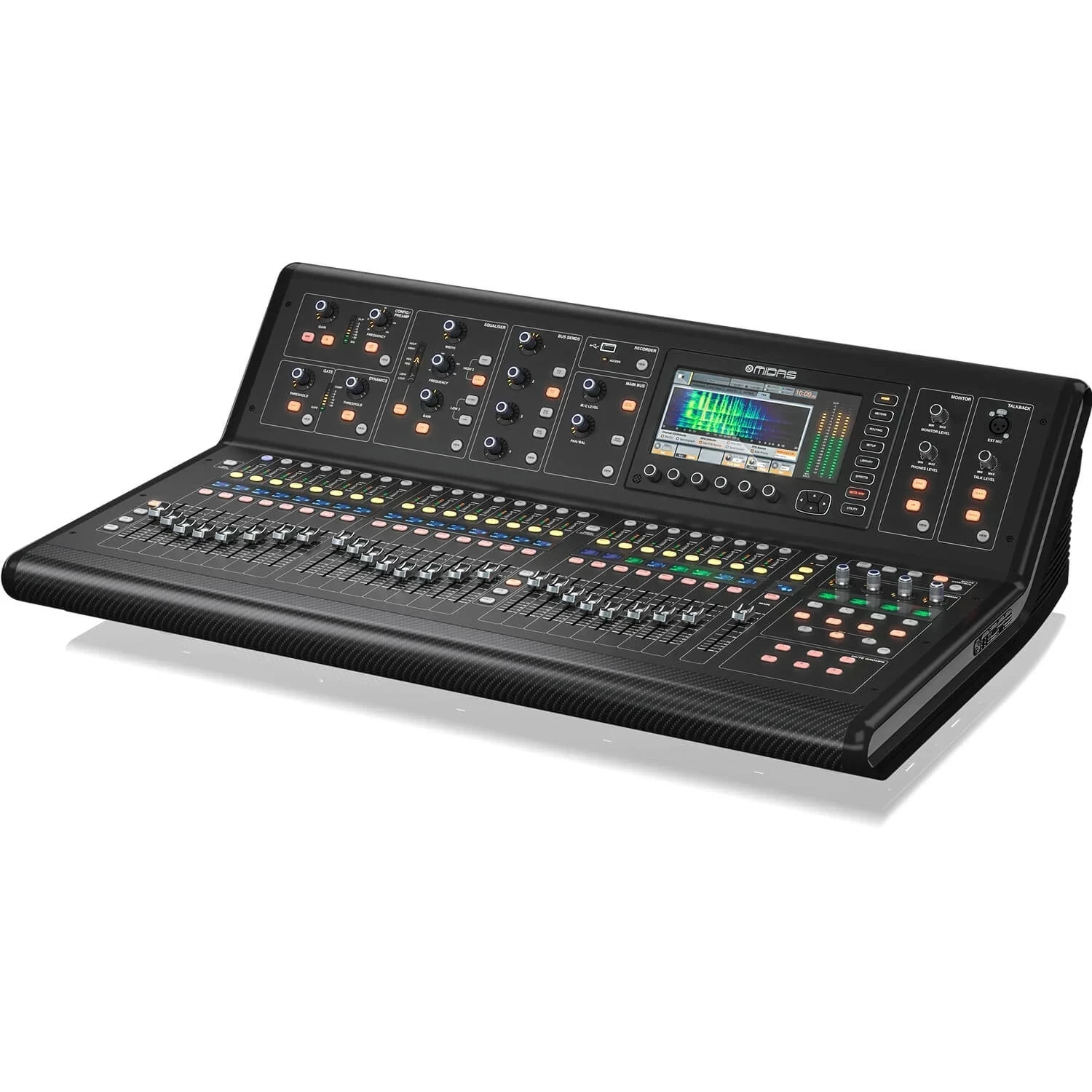 CONSOLA DIGITAL DE MEZCLA M32 LIVE    ...   ENVIOS A TODA BOLIVIA Consola digital para vivo y estudio con 40 canales de entrada, 32 preamplificadores de micrófono Midas PRO y 25 buses de mezcla y grabación multipista en vivo. La mesa de mezclas digital M32 trae la innovación de vanguardia de Midas. Cargado con 32 preamplificadores Midas premium, 25 buses de mezcla DSP alineados en el tiempo y con coherencia de fase, procesamiento y enrutamiento DSP brillantes y opciones de expansión masiva, el M32 es una base ideal para cualquier ocasión de alta exigencia.