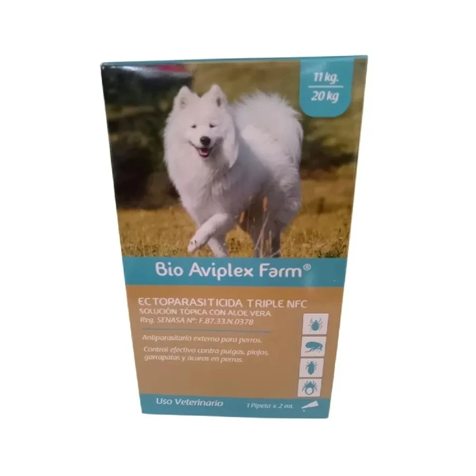 Antiparasitario Externo En Pipeta Para Perros De 11 A 20kg. Bio Aviplex Farm