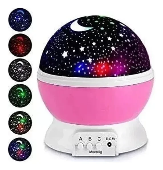Lampara Proyección Rotatoria Estrellas Multicolor espanta cuco