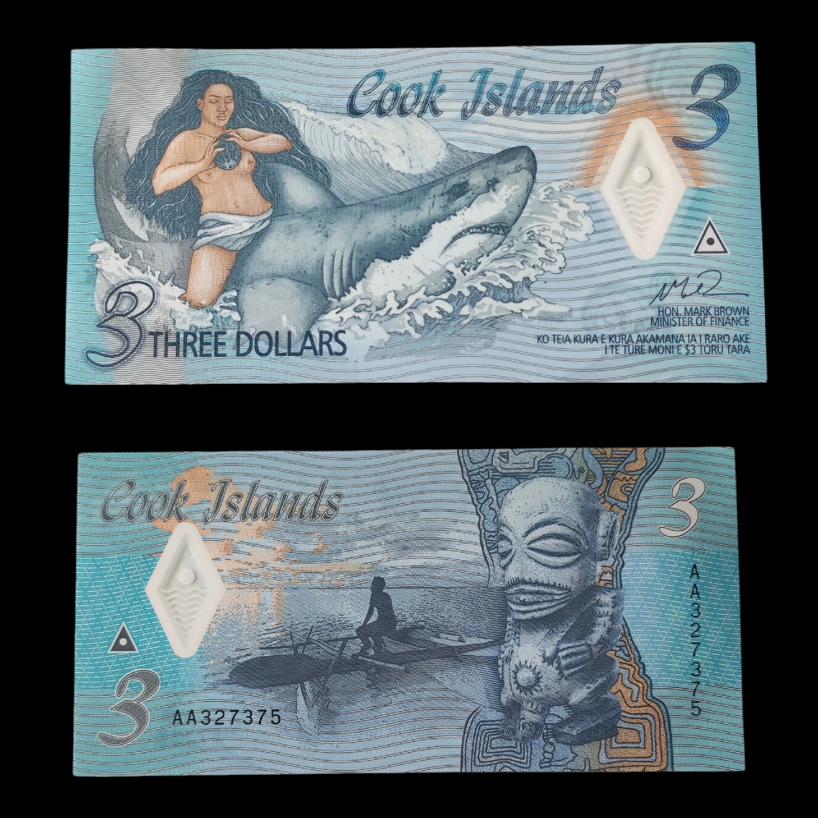 ° Islas Cook 3 dolares UNC 