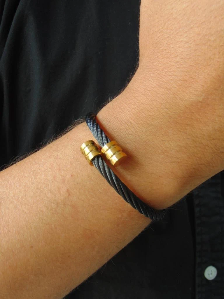 PULSERA ACERO DOR HOMBRE ARO GUAYA NEGRA 2