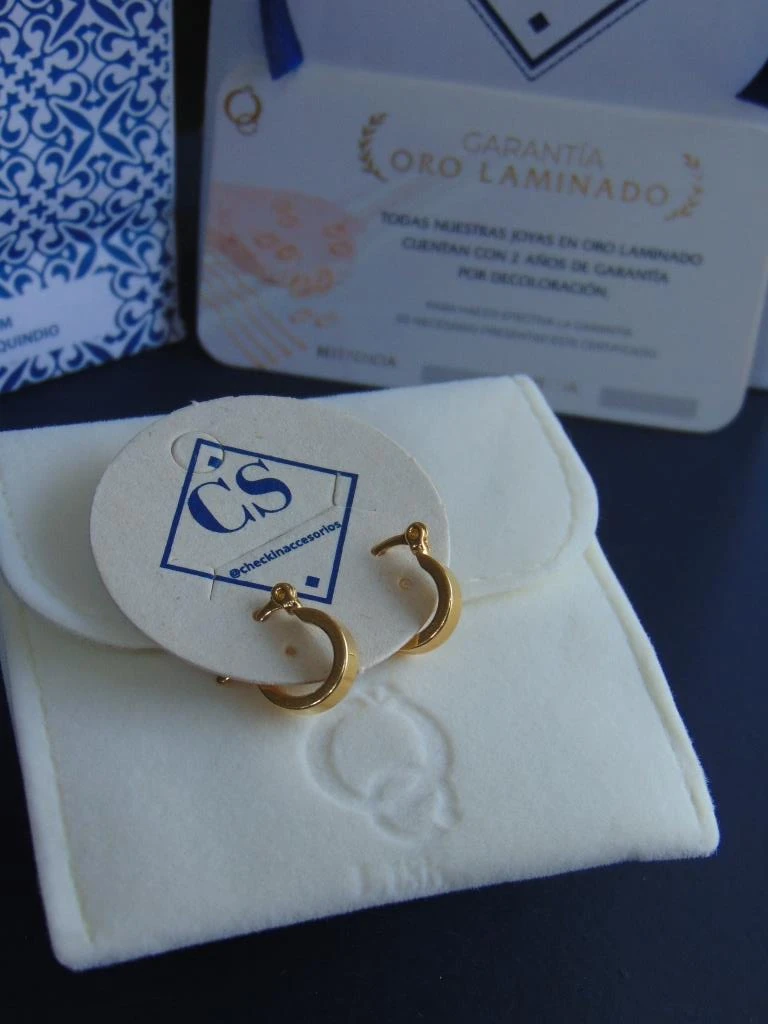 CANDONGA ORO LAMINADO 18K REDONDA 0.3MM GRUESA 1.1CM LISA