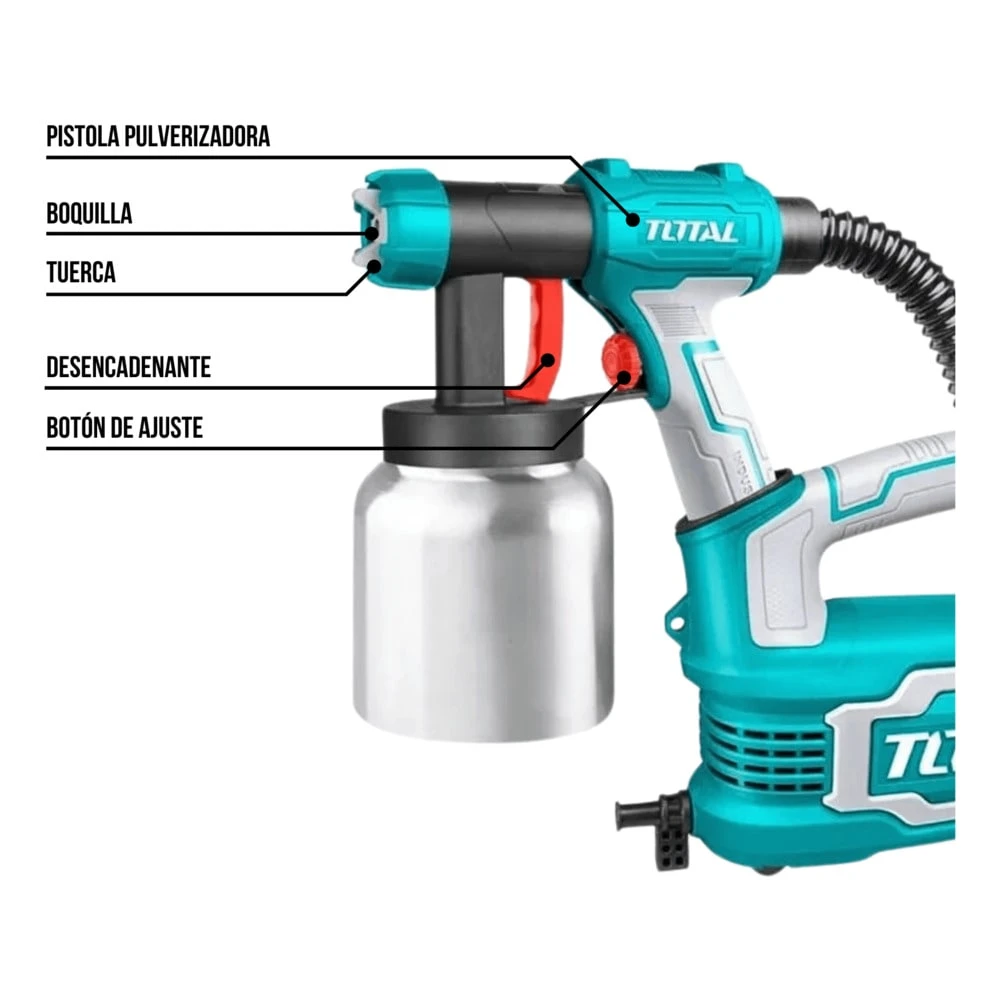 TWS10501-TT5006-2 Lijadora de pared y techo telescopica 1050w + pistola de pintar 550w aluminio total  4
