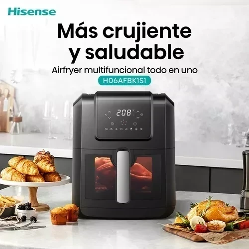 Freidora de Aire HISENSE  6.3Lts. 1300W H06AFBK 2