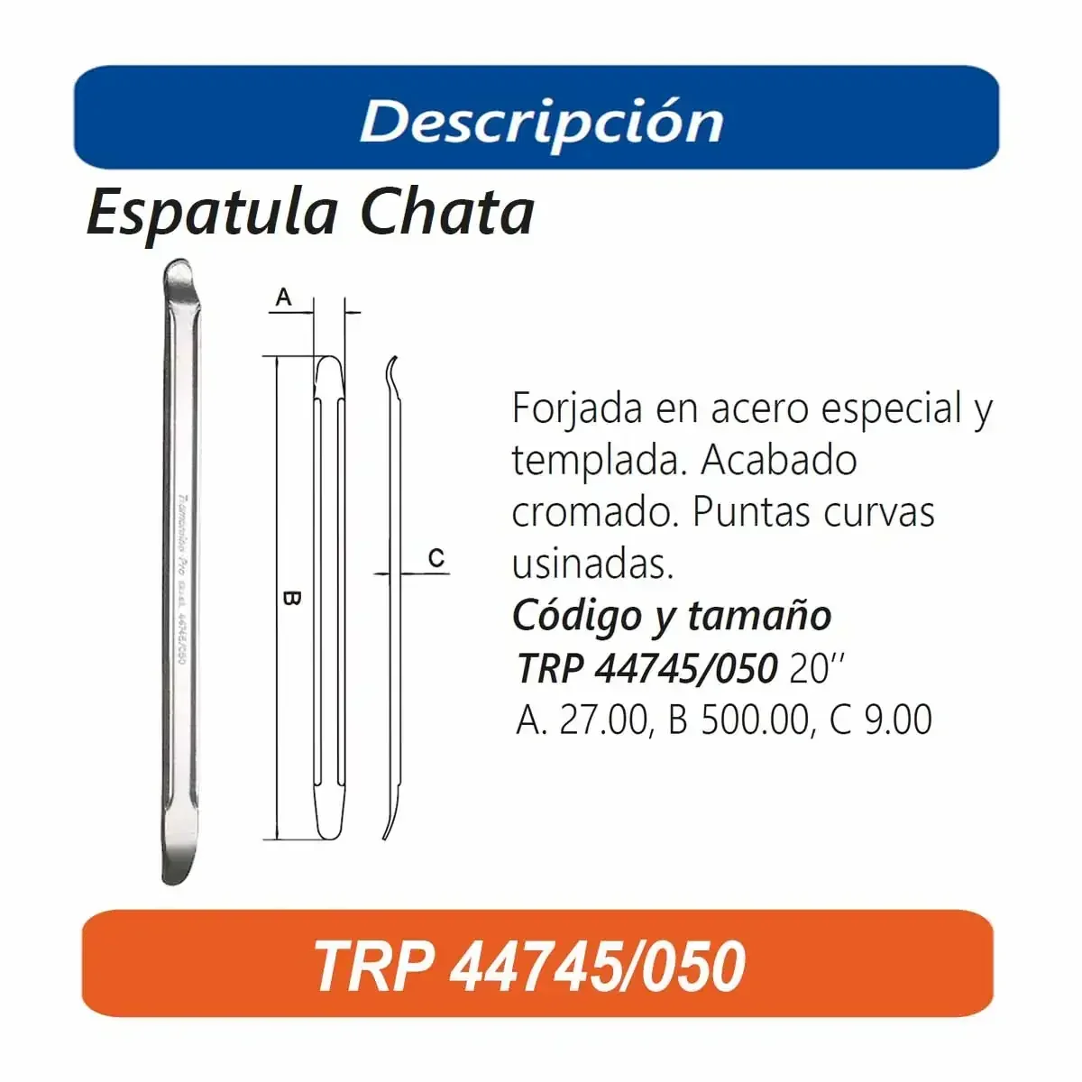 ESPATULA PLANA (Llave p/desllantar) TRM PRO 50 CM