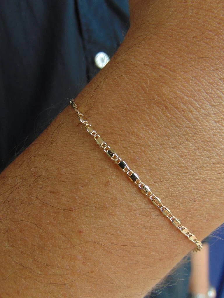 PULSERA RODIO DOR HOMBRE TEJIDO GUCCI 2MM | 20CM LARGO  2