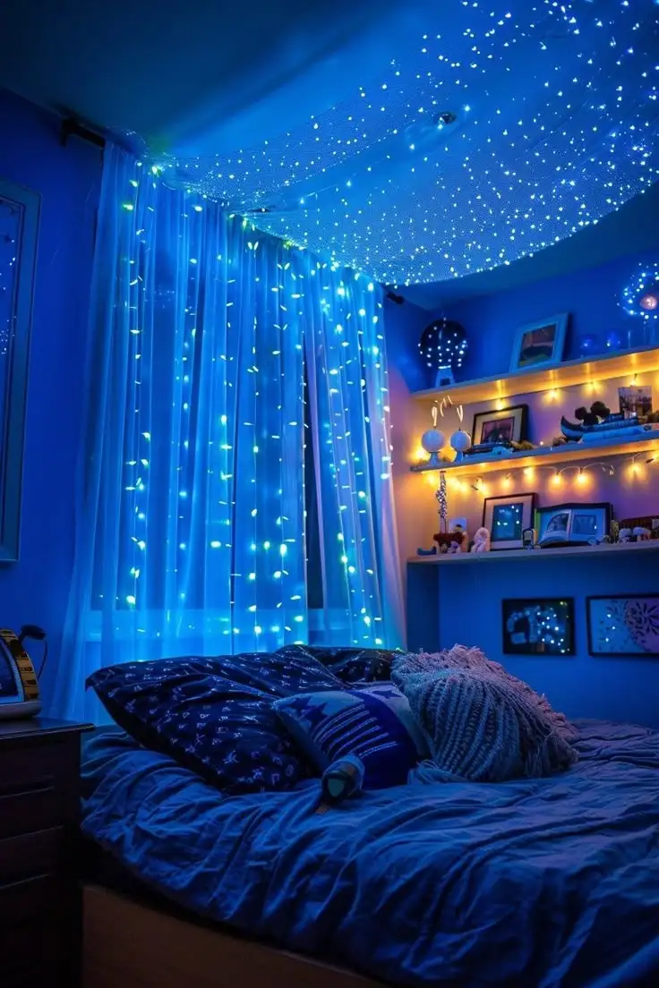 LUCES DE CORTINA AZUL 💙 3