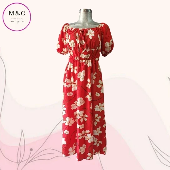 Vestido largo flores