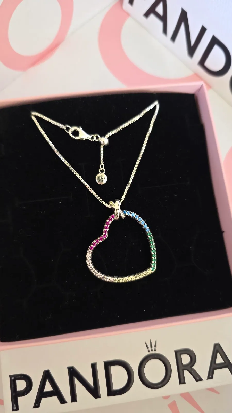Pandora Real Heart Multicolor necklace  3