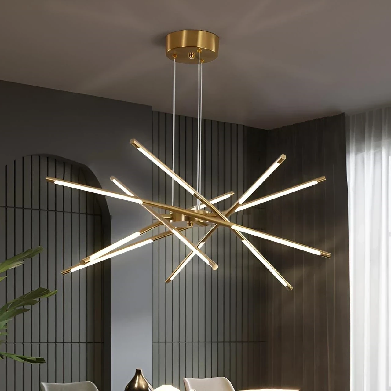 LAMPARA COLGANTE LED ARAÑA GOLD 71W 