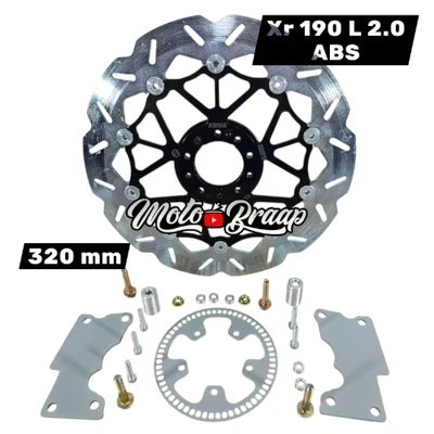 DIS XR 190 L 2.0 ABS Disco flotante negro 320 mm con accesorios de instalacion