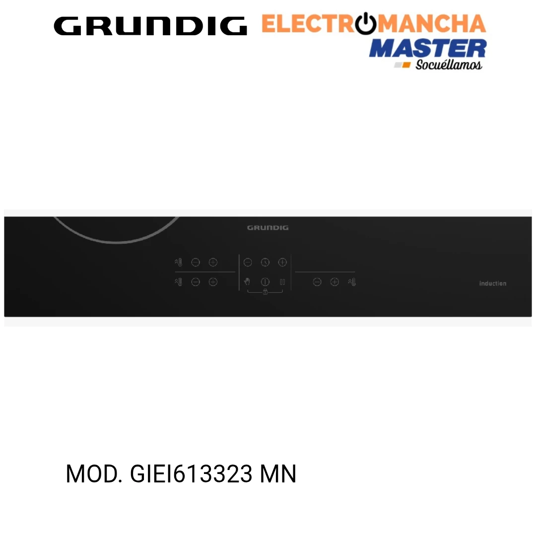 ENCIMERA INDUCCION GRUNDIG GIEI 613323 MN 3 FUEGOS HARO 32 CM. 7200W 4