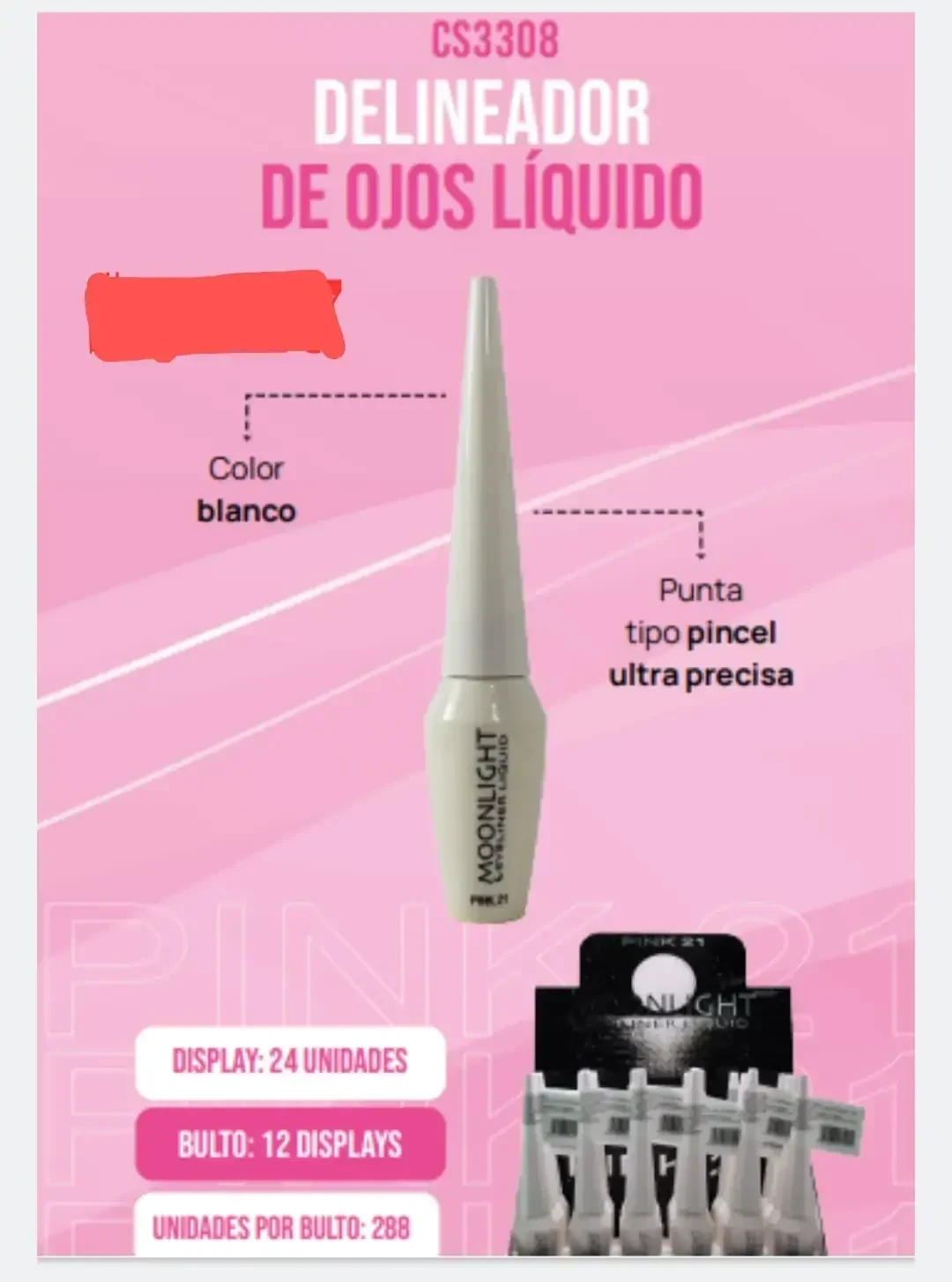 Delineador de ojos líquido BLANCO CS3308