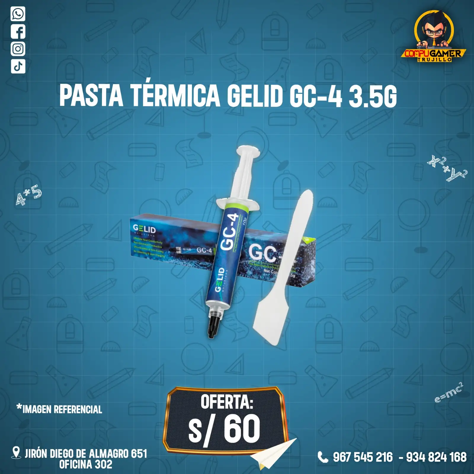 PASTA TÉRMICA GELID GC-4 3.5 14W/MK