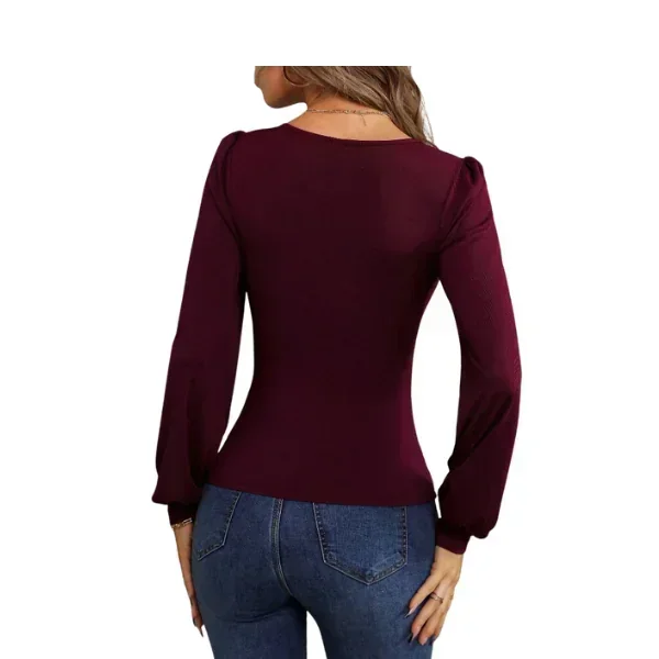 Camiseta de manga farol de cuello 2