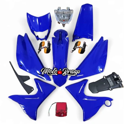 PL XTZ 125 Kit de plasticos AZUL China IMUNI189 OKLCareta / Guardabarro / aletas tanque / pastas laterales / cola / guardabarro trasero / direccionales / stop / farola