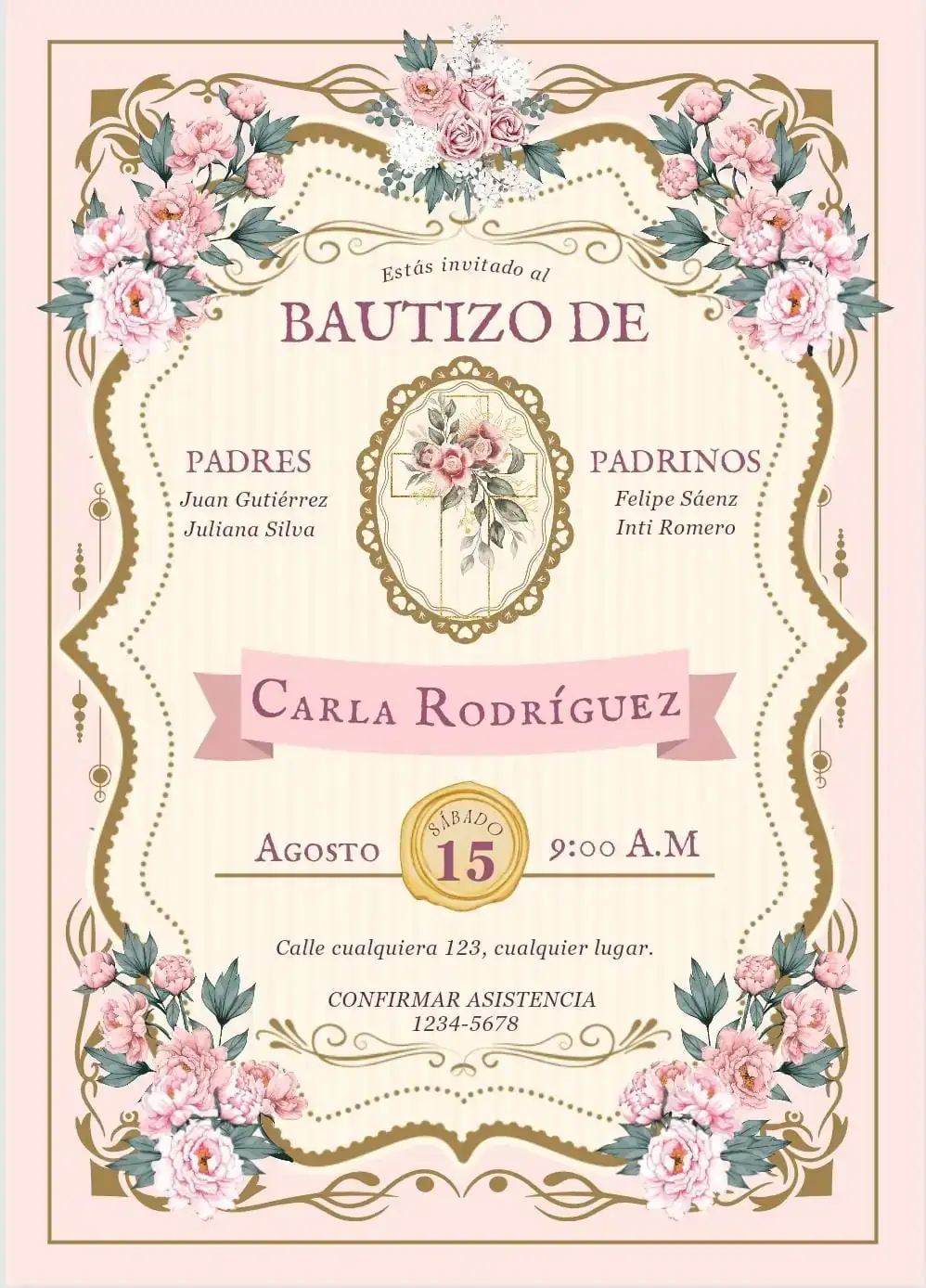 Invitación en video y estática de Bautizo  2
