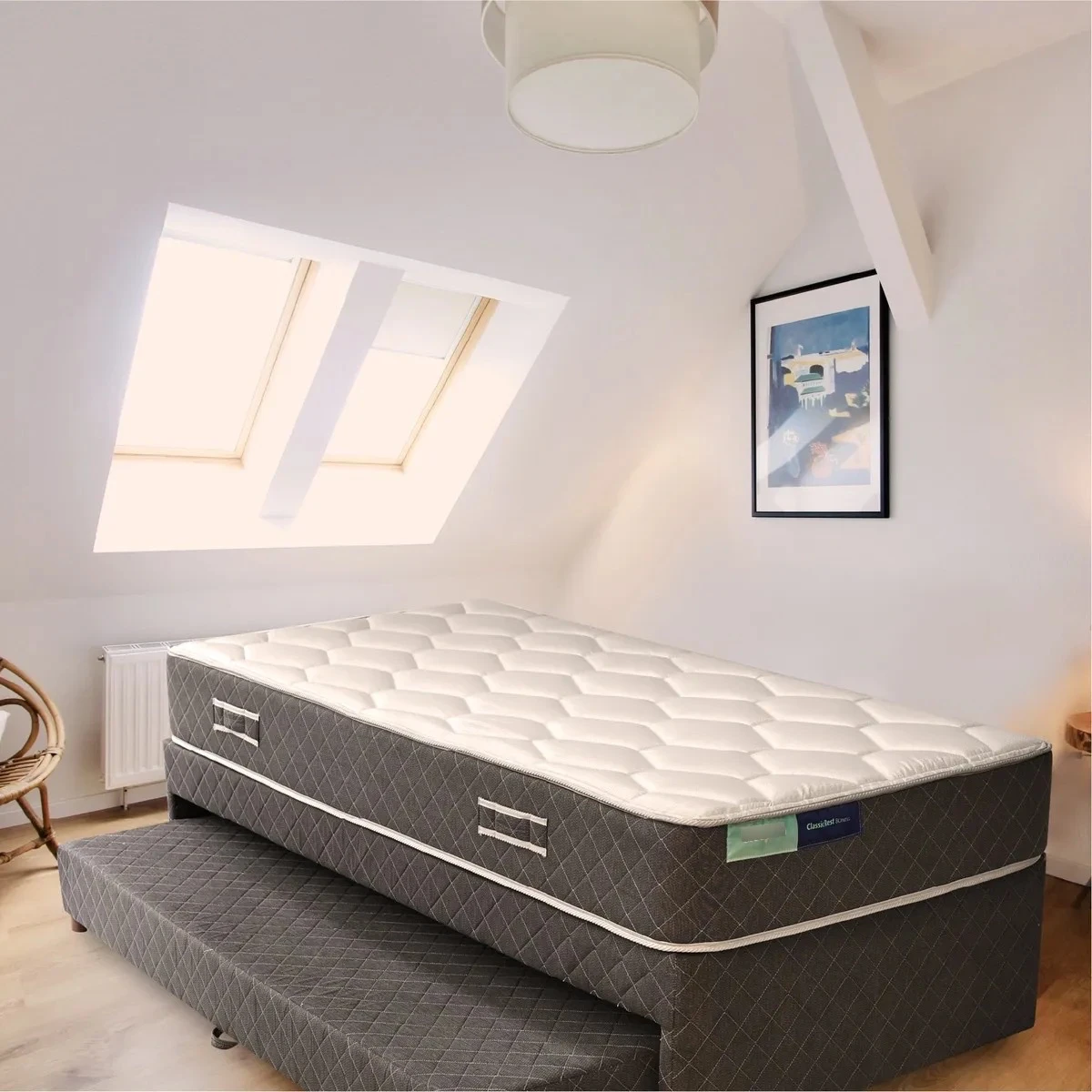 DIVAN CLASSIC FOAM SPRING AIR 100x200 GRIS/BLANCO