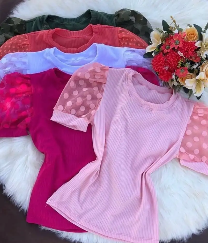 Blusa Canelada Poá