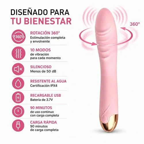 Vibrator Aurelia - Rotador - Recargable - Multifuncion 7