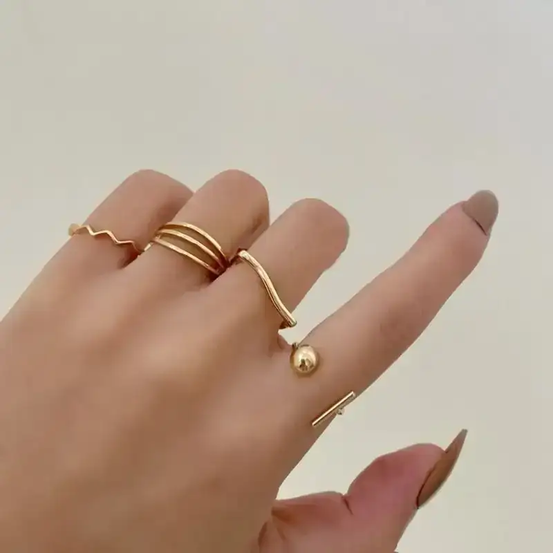 Set x4 Anillos Tromel Dorados REF: D08