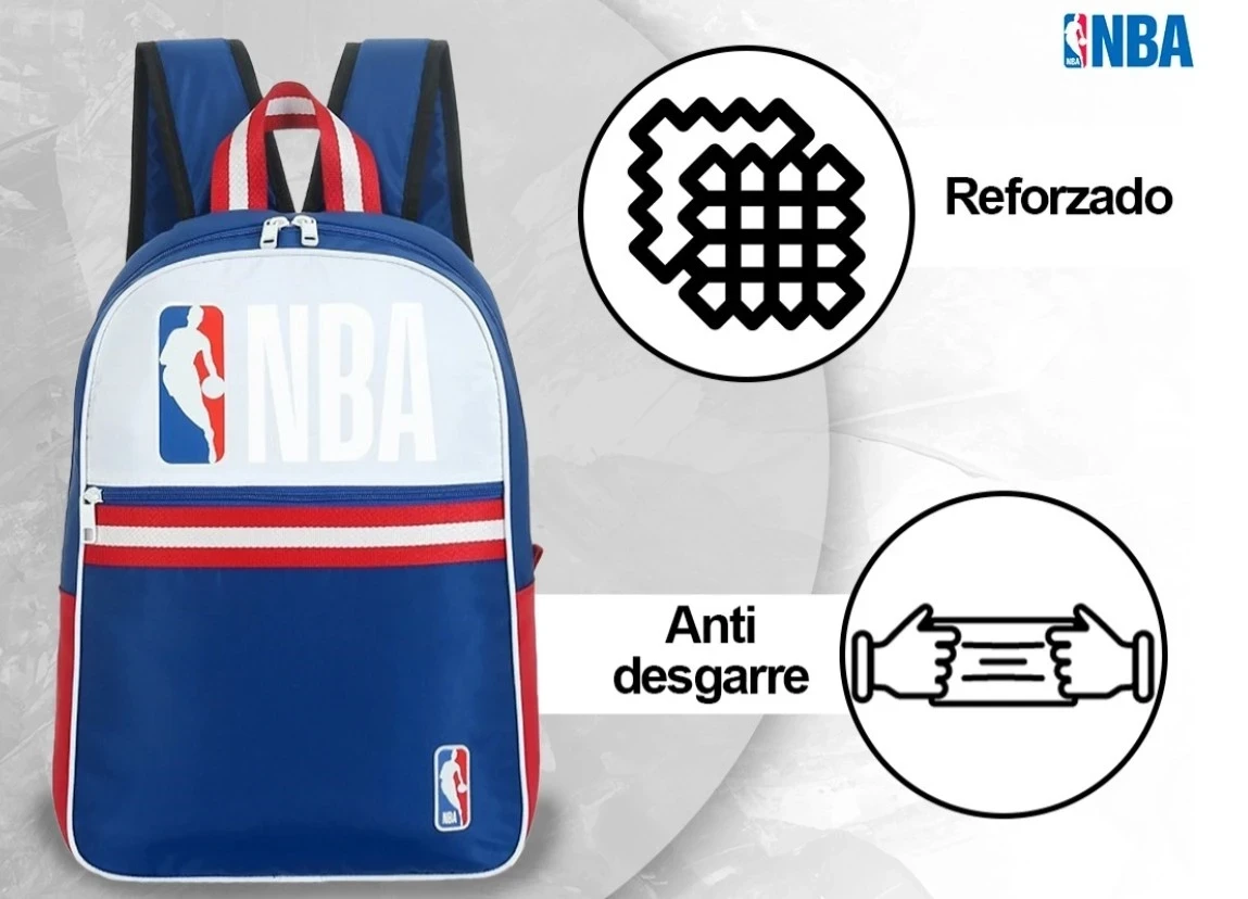 Mochila Urbana Nba Oficial Portanotebook Importada Blanco/azul Lis17o 6