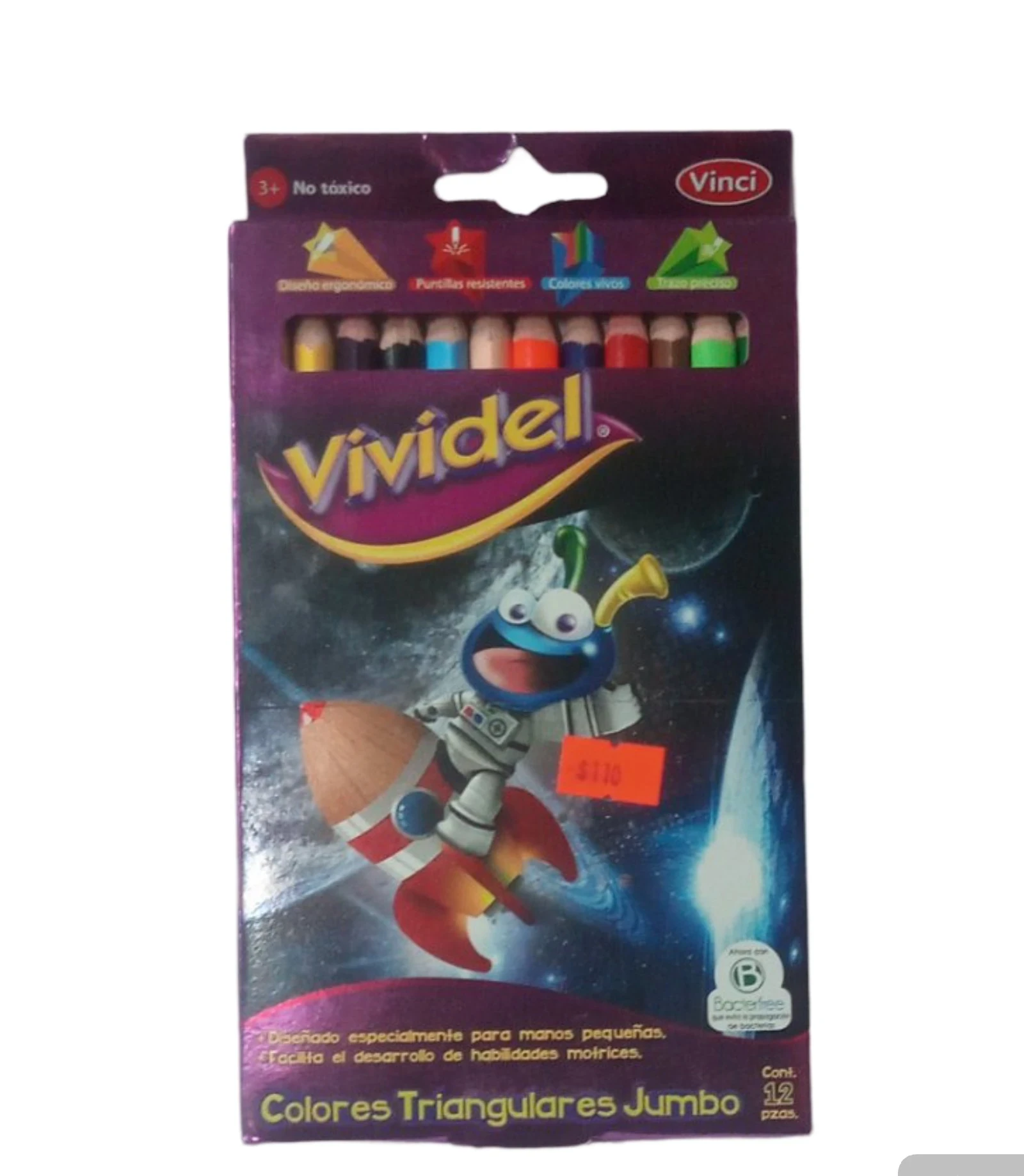 Vividel jumbo 12 colores triangulares 