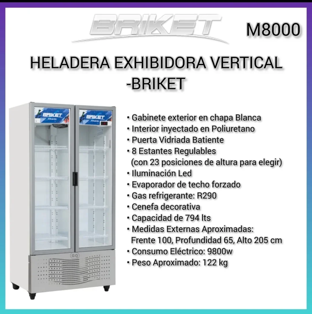 Heladera Exhibidora Briket M7500